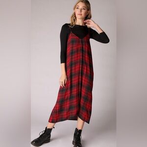 Zara Plaid Flannel Slip dress